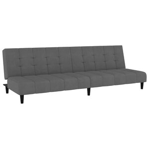 vidaXL Canapé-lit à 2 places gris foncé velours