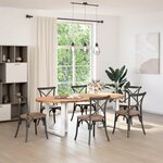 vidaXL Table à manger 220x100x74 cm bois de chêne massif ovale