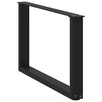 vidaXL Pieds de table basse en U 2 pièces Noir 70 x (42-43) cm Acier