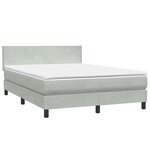 vidaXL Sommier à lattes de lit et matelas gris clair 160x210cm velours