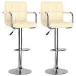 vidaXL Tabourets de bar lot de 2 crème similicuir
