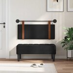 vidaXL Tête de lit suspendue Avec lumière LED Noir PU antique