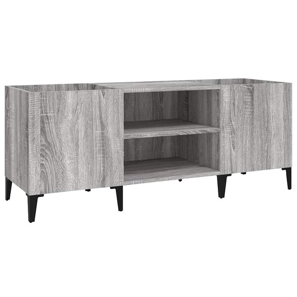 vidaXL Armoire à disques sonoma gris 121x38x48 cm bois d'ingénierie