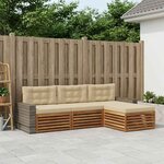 vidaXL Ensemble de canapés d'extérieur 4 pc Naturel et Beige Polyester