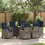 vidaXL Ensemble de salle à manger pour jardin 7 Pièces Gris polyrotin