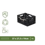 Pack and Move - Lot 3 Bacs Rangement Pliables - Charge 5 kg - 27 5 x 37 x 19 cm - Stockage  Outillage - Rangement Facile - Robustes - 15L