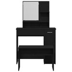 Ensemble de table de maquillage vidaXL en chêne noir en bois d'ingénierie