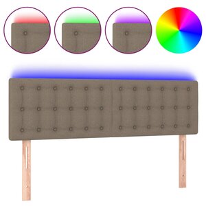 vidaXL Tête de lit à LED Taupe 144x5x78/88 cm Tissu