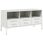 vidaXL Meuble TV blanc 100 5x39x50 5 cm acier