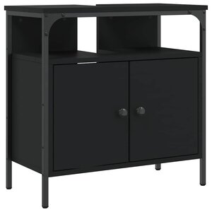 vidaXL Armoire lavabo de salle de bain noir 60x30x60 cm