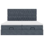 VidaXL Cadre de lit ottoman avec matelas gris foncé 160x200cm velours