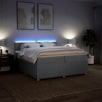 vidaXL Sommier à lattes de lit avec matelas Gris clair 200x200cm Tissu