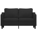 vidaXL Canapé à 2 places Noir 140 cm Tissu