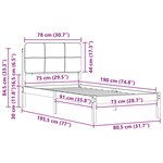 vidaXL Cadre de lit avec tête de lit rembourrée Noir 75 x 190 cm