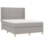 vidaXL Sommier à lattes de lit matelas LED Gris clair 140x200 cm Tissu