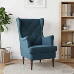 vidaXL Fauteuil Bleu Velours