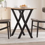 vidaXL Table à manger cadre en X 80x50x75 cm bois de pin massif fonte
