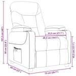 vidaXL Fauteuil de massage Taupe Tissu