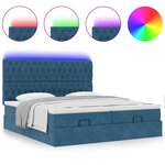 vidaXL Cadre de lit ottoman avec matelas bleu foncé 200x200 cm velours