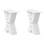 vidaXL Pieds de table basse en forme de X  2 pièces  blanc  30 x (30-31) cm  acier