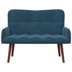 vidaXL Sofa 2 places Bleu 115 x 61 x 87 cm Velours (V)