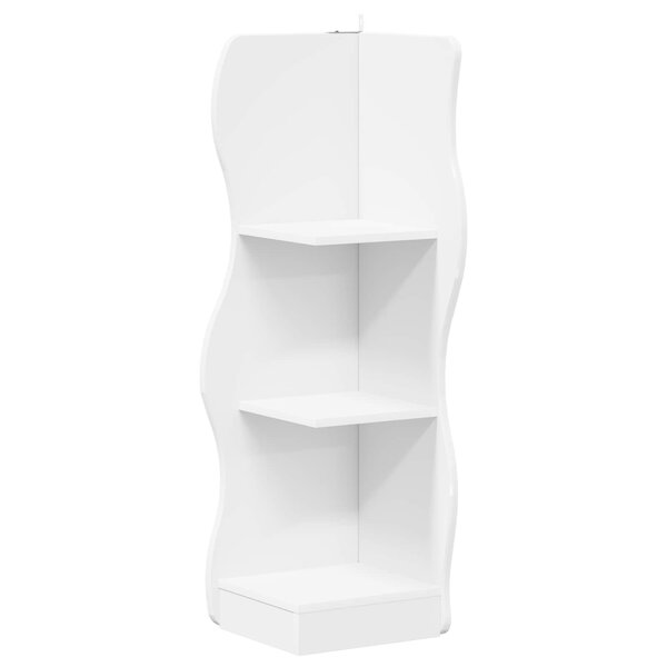 vidaXL Étagère d'angle Blanc 34 x 33 x 102 cm Bois d'ingénierie