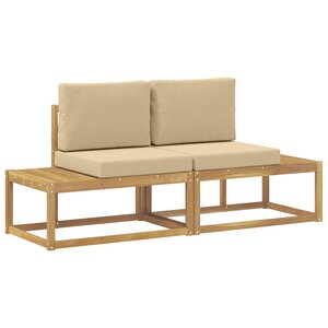 vidaXL Canapé d'extérieur en bout 2 Pièce Blanc Bois d'Acacia Massif