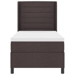 Lit Box Spring vidaXL avec Matelas & LED Marron Foncé 90x200 cm Tissu