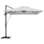 vidaXL Parasol Roma à Bras Déporté Beige et Noir 352 x 251 x 265 cm
