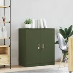 vidaXL Armoire de rangement Vert olive 80 x 40 x 90 cm Acier
