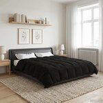 vidaXL Duvet d'hiver Matelassé Noir 200 x 200 cm Microfibre