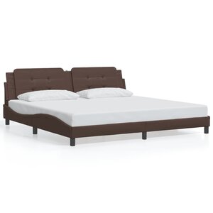 vidaXL Cadre de lit sans matelas Zadar marron 200x200 cm similicuir