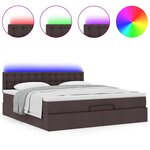 VidaXL Cadre de lit ottoman avec matelas marron foncé 160x200 cm tissu