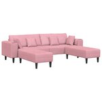 vidaXL Canapé en velours avec coussin avec oreiller 3 Pièces Rose 208 cm Velours