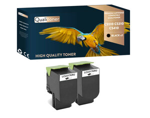 Qualitoner x2 toners cx 310 cx310 cx 410 cx410 cx 510 c noir compatible pour lexmark