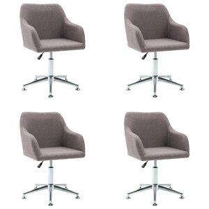 vidaXL Chaises pivotantes à manger lot de 4 taupe tissu