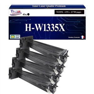 T3AZUR -4x Toners compatibles avec HP W1335X (335X) pour HP LaserJet MFP M438n  M440dn  M440n  M440nda  M442dn  M443nda