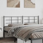 vidaXL Tête de lit métal noir 180 cm