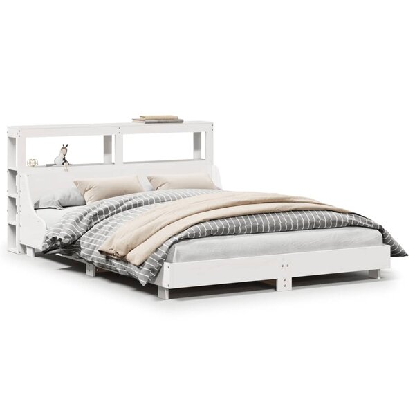 vidaXL Cadre de lit sans matelas blanc 160x200 cm bois de pin massif