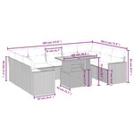 vidaXL Salon de jardin avec coussins 10 Pièces beige résine tressée