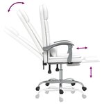 vidaXL Fauteuil de massage inclinable de bureau Blanc Similicuir