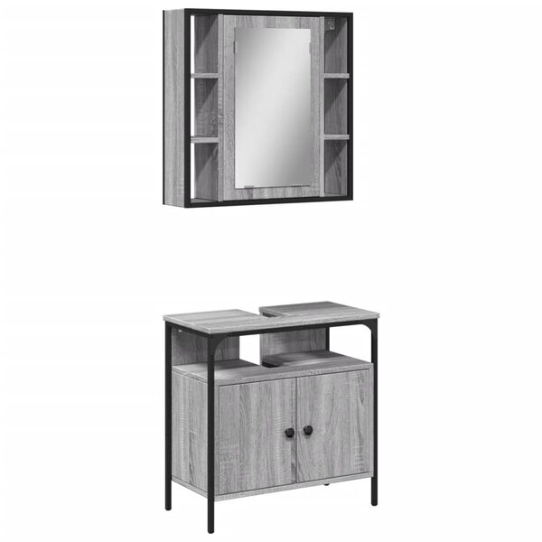 vidaXL Ensemble de meubles de salle de bain 2 Pièces Sonoma gris