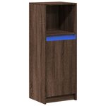 vidaXL Buffet avec LED chêne marron 38x34x100 cm bois d'ingénierie