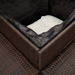 vidaXL Canapé de jardin avec table et coussins en forme de L marron