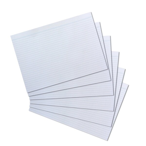 Paquet de 100 fiches bristol, format A4, lignées, blanc HERLITZ