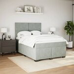 vidaXL Sommier à lattes de lit et matelas Gris clair 160x200cm Velours