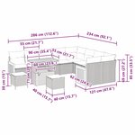 vidaXL Ensemble de canapé de jardin avec coussin 12 Pièces Noir et crème