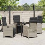 vidaXL Ensemble de salle à manger pour jardin 5 Pièces Gris clair
