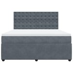 vidaXL Sommier à lattes de lit et matelas Gris foncé 180x200cm Velours