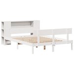 vidaXL Lit bibliothèque sans matelas blanc 160x200 cm bois pin massif